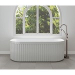 Eleanor Fluted Gloss White Back-to-wall style Acrylic Bath 1500